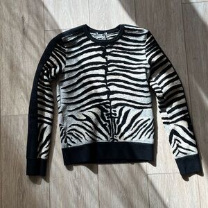 Stella McCartney Wool Blend, Zebra Print Crewneck
